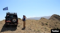 Armenia - European Union monitors patrol the border with Azerbaijan, September 5, 2023.