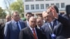Milorad Dodik, Viktor Orban i Aleksandar Vučić (sleva nadesno) na prikazu sposobnosti Vojske Srbije u Batajnici kod Beograda, 22. april 2023.
