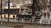 Російський БТР пересувається вулицями окупованого Херсону. Квітень 2022 року
