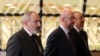 Belgium - European Council President Charles Michel, Armenian Prime Minister Nikol Pashinian and Azerbaijani President Ilham Aliyev meet in Brussels, April 6, 2022.