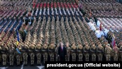 Українське військо на репетиції військового параду на честь Незалежності України. 22 серпня 2018 року