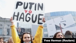 Акция протеста в Брюсселе.