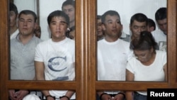Осужденные по делу "о беспорядках в Жанаозене". Актау, 4 июня 2012 года.