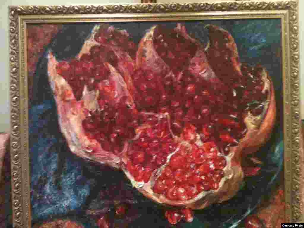 "Granat," or "Pomegranate," by Uzbek artist Lev Reznikov (1928-2003). Reznikov sold the painting to the Tashkent State Museum of Art in 1990 on the condition it could not be resold. 