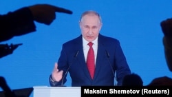 Ռուսաստան, նախագահ Վլադիմիր Պուտինը Դաշնային ժողովին ուղղված ուղերձով է հանդես գալիս, Մոսկվա, 15 հունվարի, 2020թ.