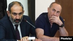 Никол Пашинян (слева) и Роберт Кочарян