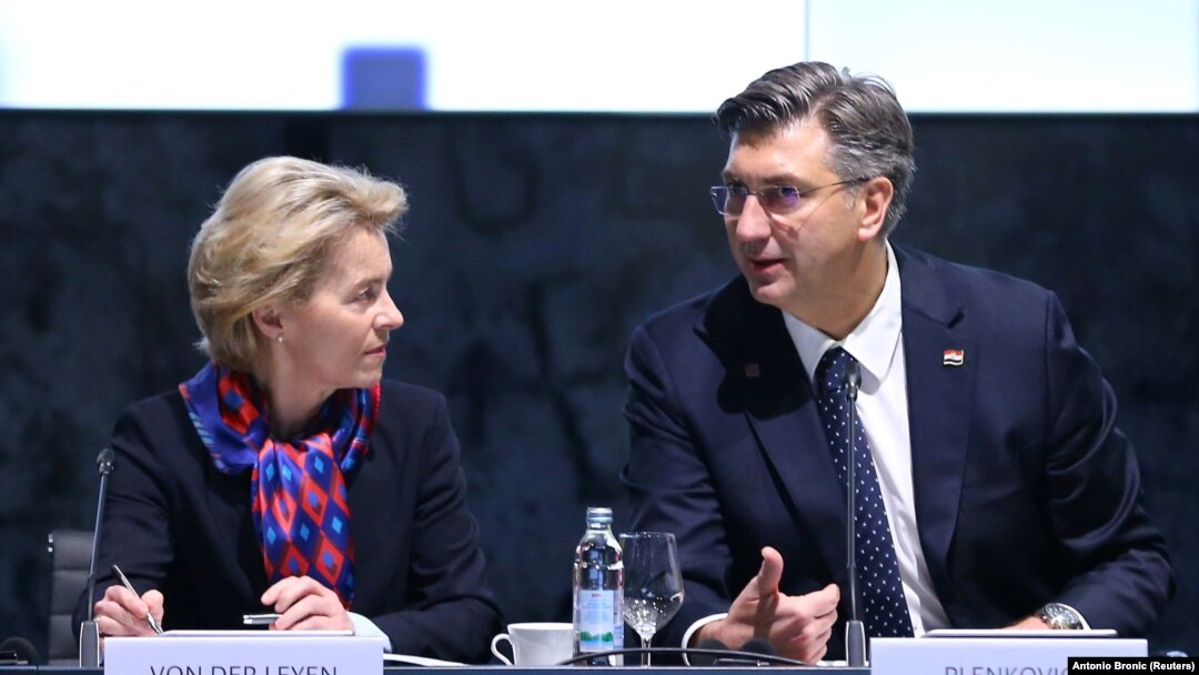 Predsednica Evropske komisije Ursula van der Lejen i hrvatski premijer Andrej Plenković