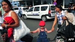 Roma arrive from France at Aurel Vlaicu airport in Bucharest.