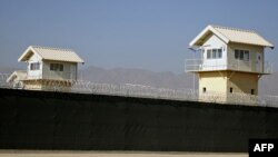 Watchtowers along the perimeter of the Bagram prison (file photo)