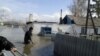 Тасқын су басқан Садовое ауылының көрінісі. 15 cәуір 2015 жыл.