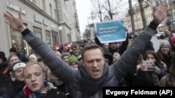 Олексій Навальний під час мітингу в Москві, 28 січня 2018 року