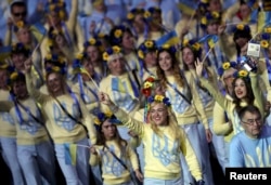 Члени української паралімпійської збірної під час урочистої церемонії відкриття Паралімпіади. Ріо-де-Жанейро, 7 вересня 2016 року