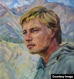 Картина "Молодой археолог", написанная Ирмой Геккер, матерью археолога Ю.Худякова. 1972 г. Из семейного архива.