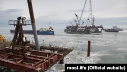 Будівництво Керченського мосту, лютий 2017 року