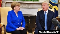 Ангела Меркел жана Дональд Трамп. Вашингтон, 27-апрель, 2018-жыл.