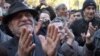 Demonstrators at a pro-referendum rally in Yerevan on 25 November
