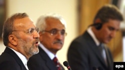 The Iranian, Afghan, and Pakistani foreign ministers (left to right) will meet once a month under the plan.