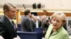 Президент України Віктор Ющенко і канцлер Німеччини Анґела Меркель під час саміту ініціативи ЄС «Східне партнерство». Прага, 7 травня 2009 р.