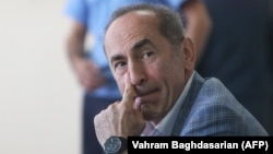 Armenian ex-President Robert Kocharian attends a court hearing in Yerevan on May 13.