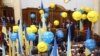 Ukraine -- Decorated with anti-NATO balloons and national flags the Verkhvna Rada of Ukraine sitting hall yet again failed to host a parliament sitting after MPs of the Regions Party faction blocked the presidium and rostrum early morning, 13Feb2008